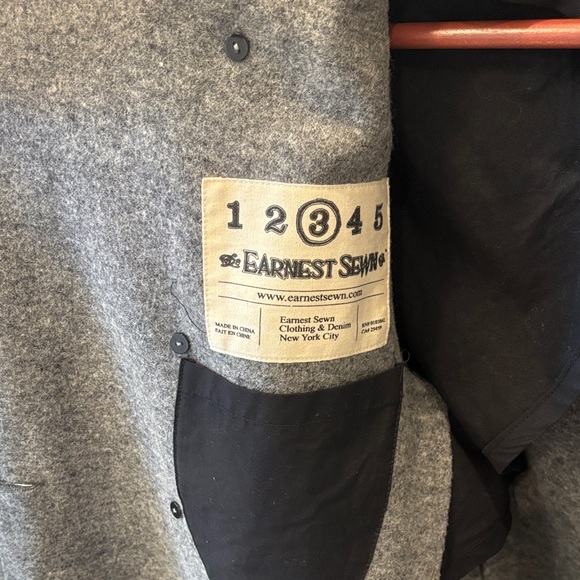 Earnest Sewn Charcoal Pea Coat - Picture 2 of 3